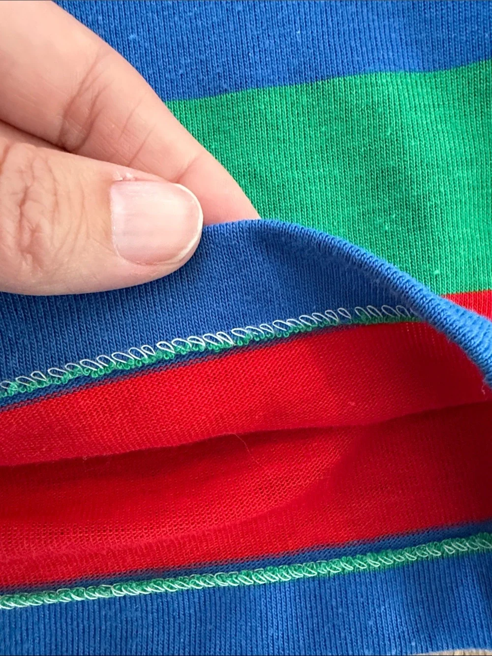 OshKosh B'gosh Red, Blue, Green & White Striped Polo